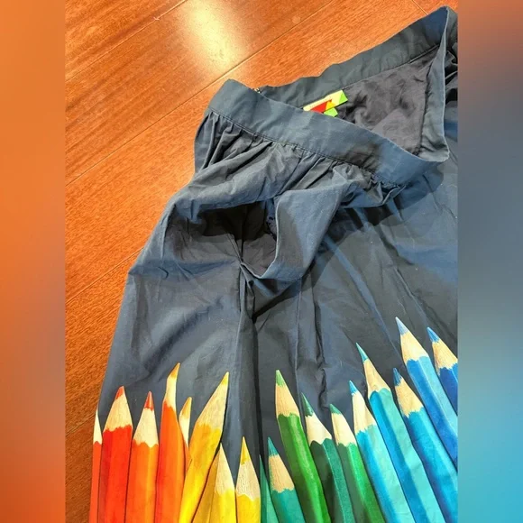 Navy Skirt with Rainbow Pencil Print from ModCloth - Picture 4 of 5